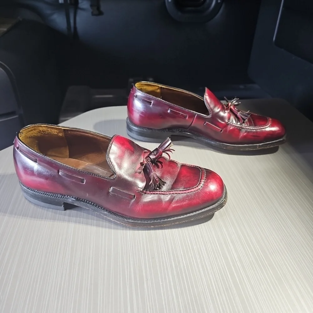 Johnston & Murphy Aristocraft Cordovan/Burgundy Tassel‎ Loafers Men's Size 8.5